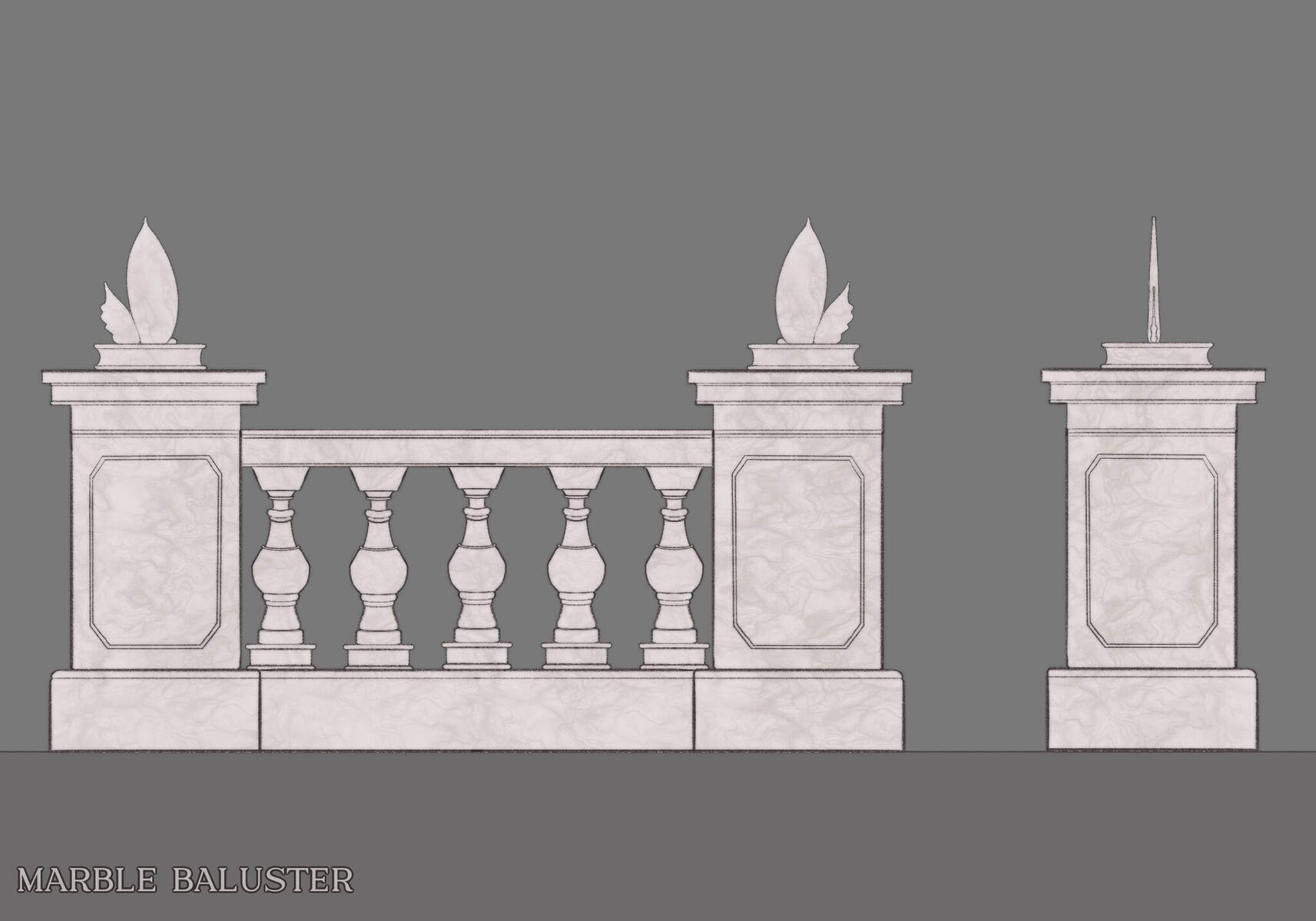 Marble Sculpture Garden - Baluster Design